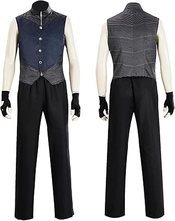 Mens Vergil Cosplay Costume Devil Trench Coat Shirt Pants Gloves Outfit