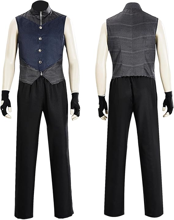 Mens Vergil Cosplay Costume Devil Trench Coat Shirt Pants Gloves Outfit