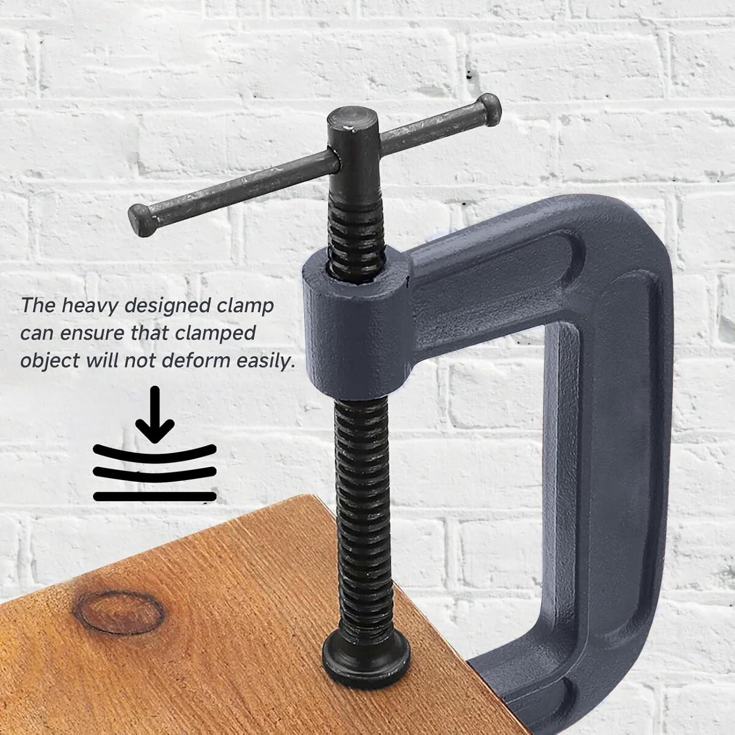 Heavy Duty Deep Throat U-Clamp G Type Woodworking Steel Deep Reach C-Clamp DIY Carpentry Clamping Device Jaw Opening DIY Carpentry Clamping Device (100,185mm)