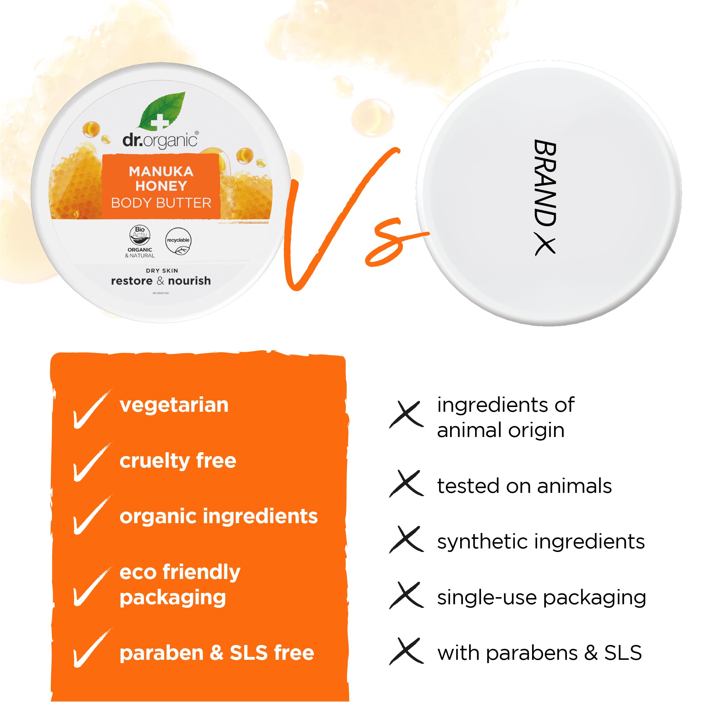 Dr. Organic Organic Manuka Honey Body Butter. Cuidado Corporal De Lujo Con Miel Bio 200 ml