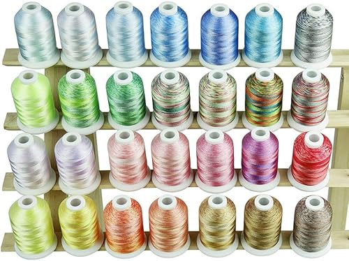 Miniatura 10 de Simthread S 12 Hilo de máquina de bordado de color multicolor 3,280.8 ft cada uno para Janome Brother Pfaff Babylock Singer Bernina Husqvaran y la