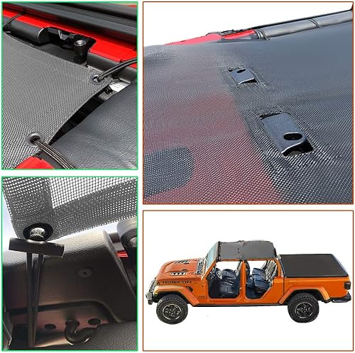 Miniatura 3 de Shadeidea - Parasol para capota de automóvil, parte delantera y trasera, funda de malla de color gris, bloqueador ultravioleta con bolsa de