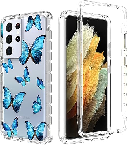 Miniatura 1 de Zoeirc Funda para Galaxy S21 Ultra 5G de 6.8 pulgadas, Samsung S21 Ultra (2021) Funda transparente, TPU 360, cuerpo completo, a prueba de golpes,