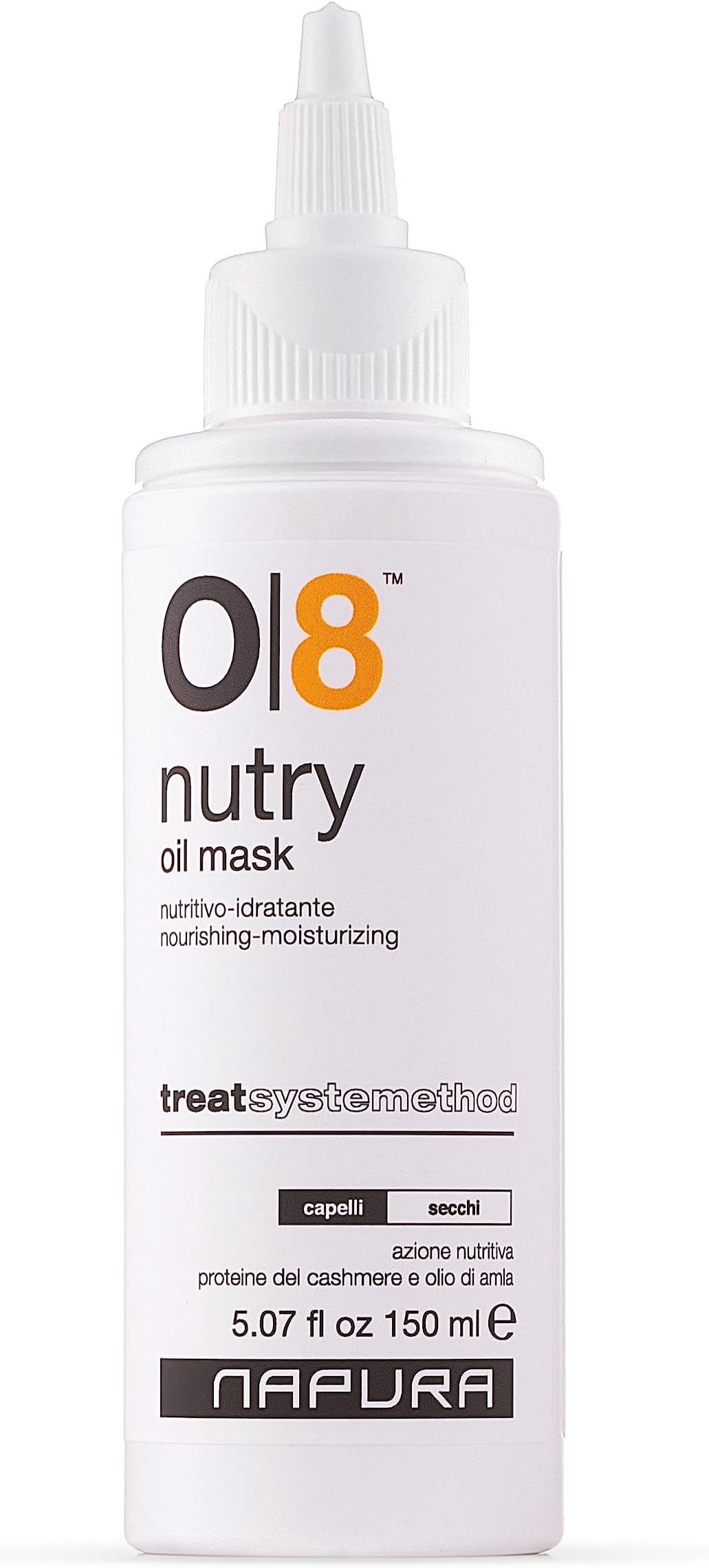 - NAPURA O8 Intense Moisture Hair Oil Treatment Mask for Dry, Damaged Hair with Cashmere Proteins, Amla, Jojoba, Avocado Oil (5.07 fl oz) - Nourishes, Restores Elasticity & Enhances Shine for Dull Hair