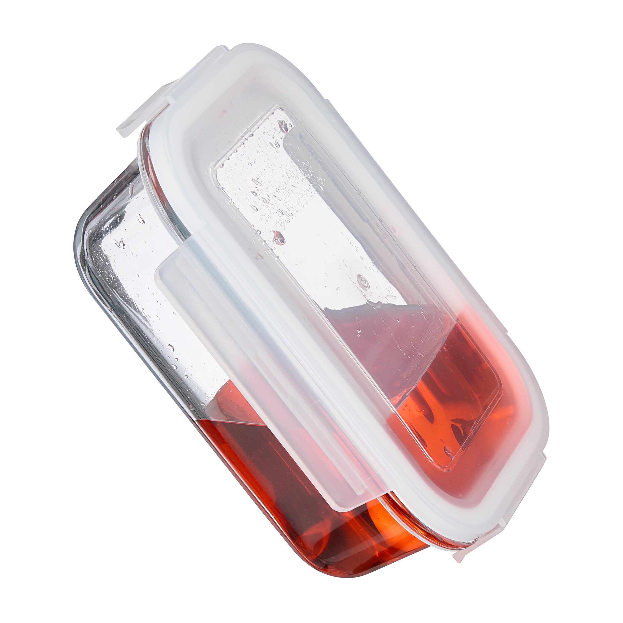 Relaxdays Contenitore per Alimenti con Coperchio Ermetico, Set da 4 Vaschette da 640 ml, Scatole Meal Prep, Trasparente