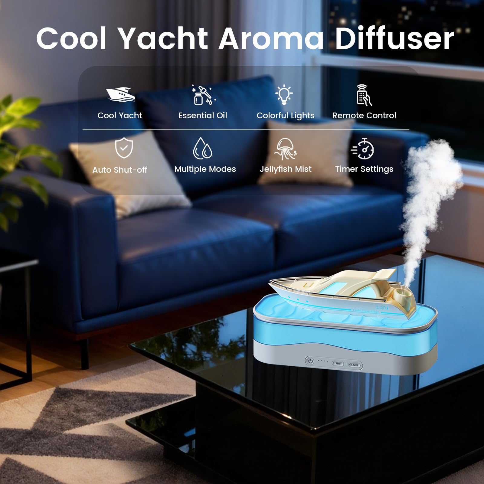 Diffusore di oli essenziali, diffusore per aromaterapia con luce in 7 colori, umidificatore a ultrasuoni da 150 ml, con spegnimento automatico e timer, 3 modalità, per casa, camera da letto, ufficio