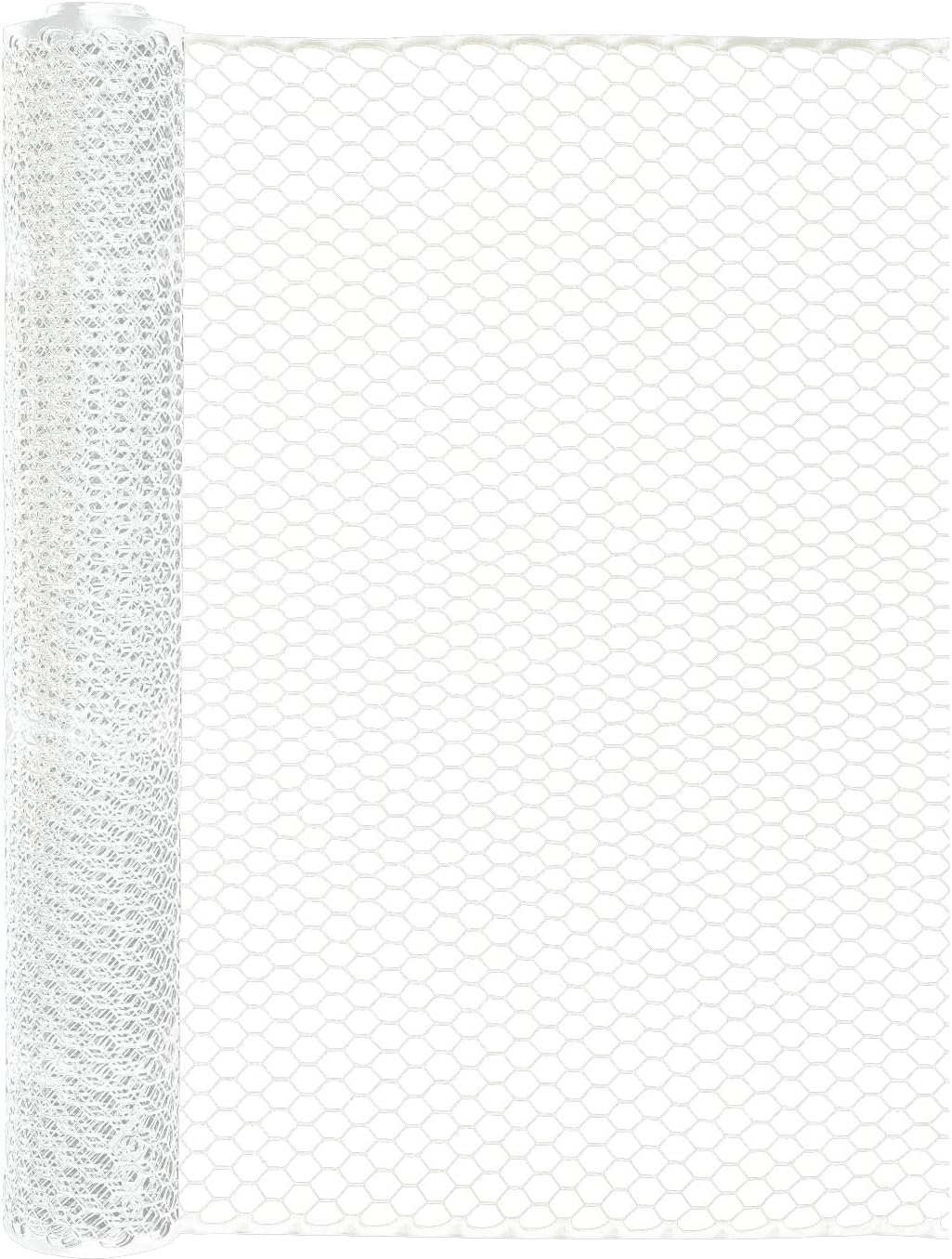 Boen - Plastic Hex Chicken Wire Mesh Temporary Fence Roll (3' x 25' - White) - Plastic Fence Poultry Netting for Temporary or Semi Permanent Enclosures, Deer Netting Fence, Construction Fencing