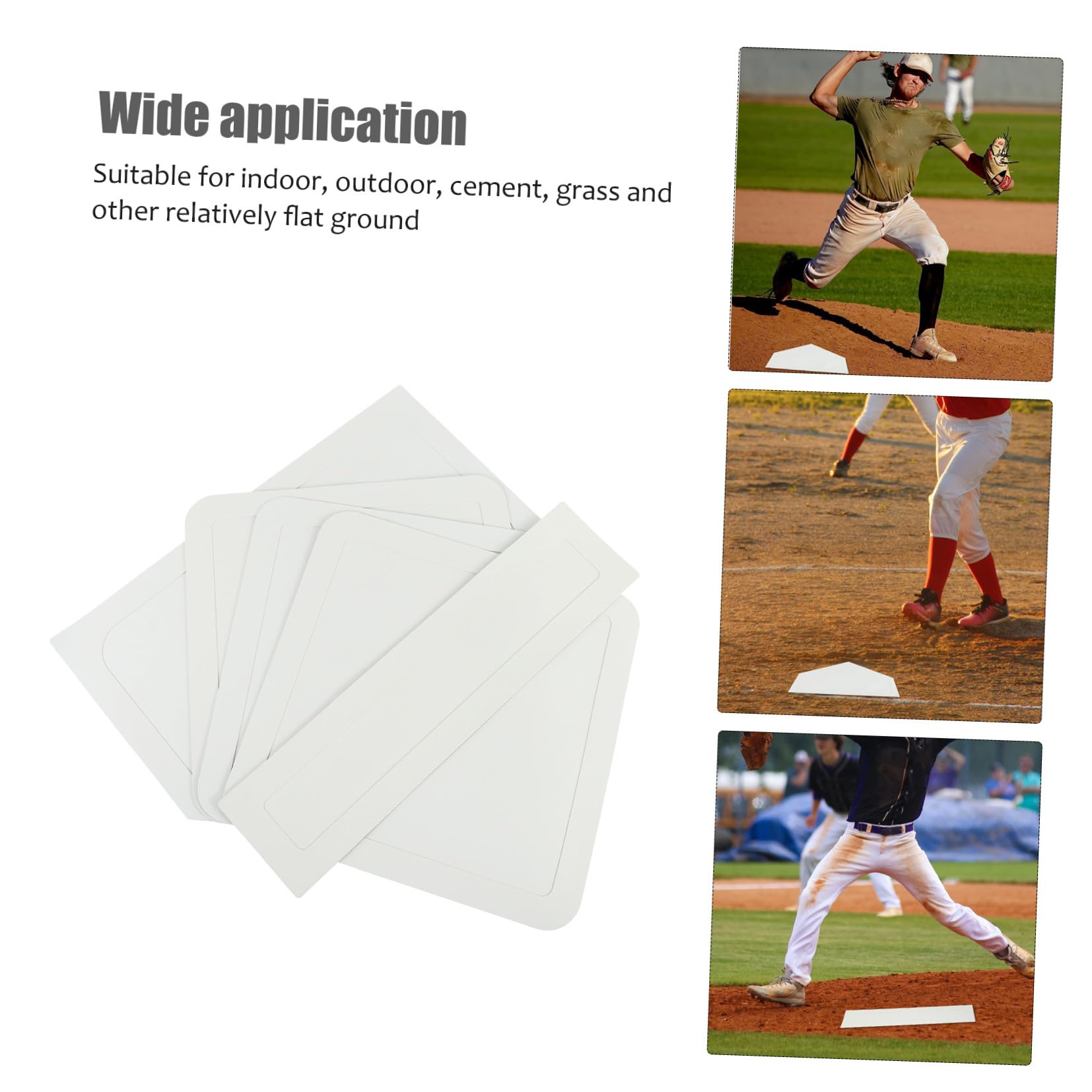BESPORTBLE 5pièces Plaque Caoutchouc pour Baseball Tapis De Base Imperméable Plaque De Base Antidérapante Lot de Socles De Simple