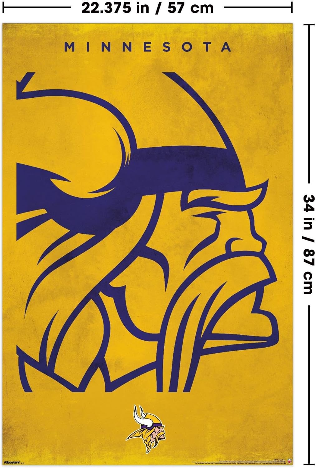 NFL Minnesota Vikings - Logo 25 Wall Poster, 34L" x 22.4W", Unframed Version - Image 3