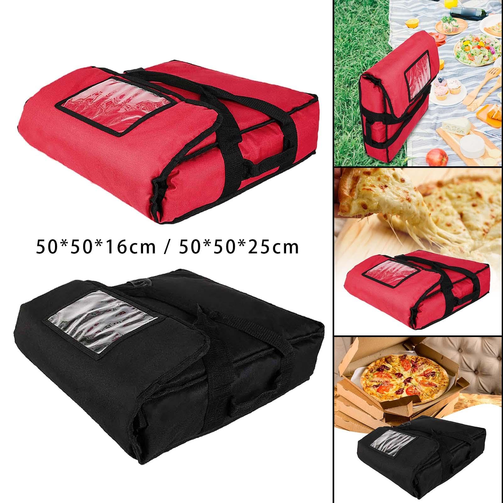 Torba na pizzę Develivey torba izolacyjna do profesjonalnego cateringu podróżna czarna 50 x 50 x 16 cm, Zestaw 3 (czerwony, 50 x 50 x 16 cm), 50x50x16cm