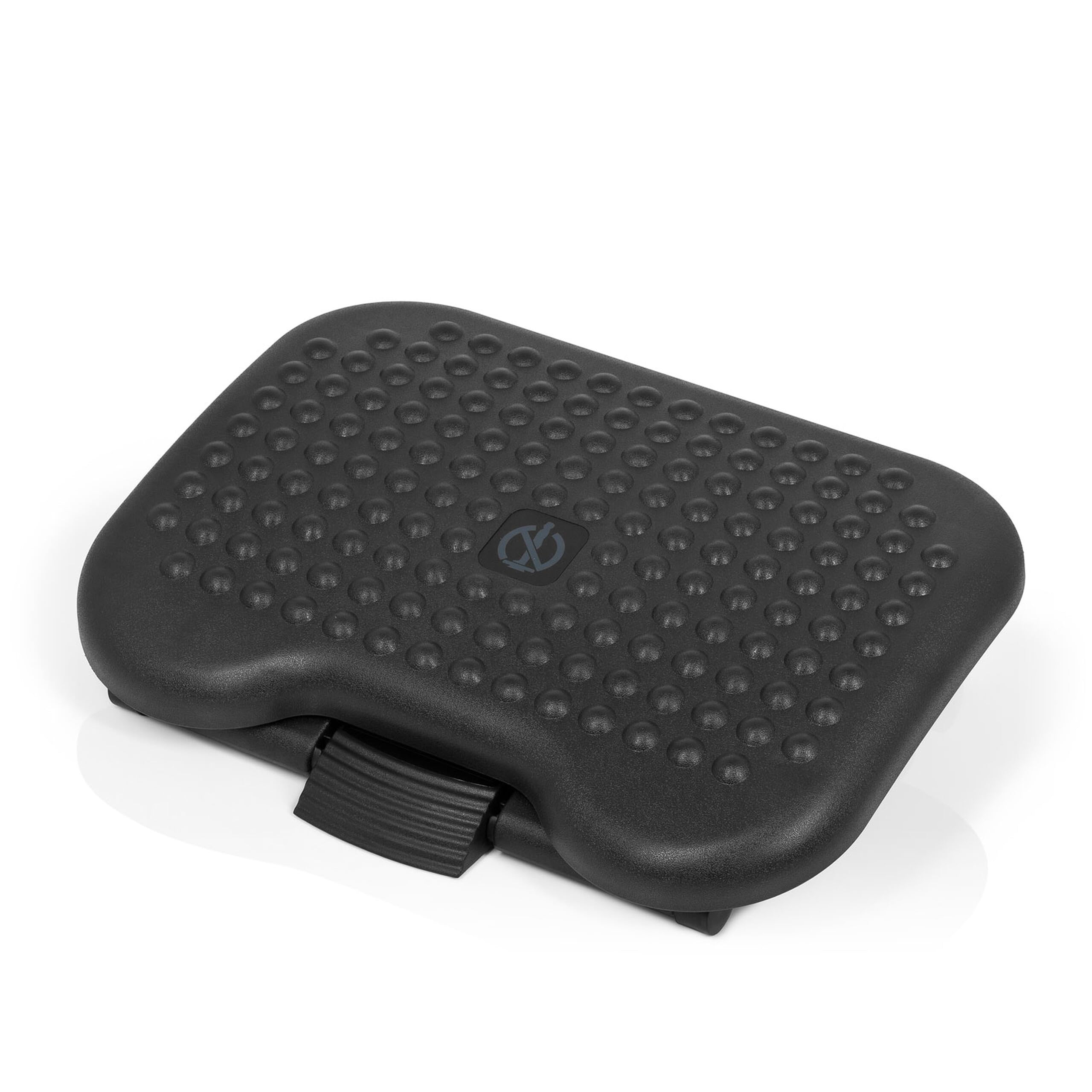 hjh OFFICE 721010 Reposapiés ergonómico PIEDINO Dot Antracita, Soporte para pies con Altura Ajustable, Apoyapiés con Efecto Masaje