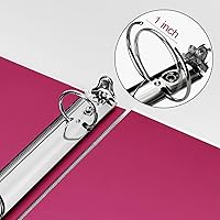 Vista 7 de EYROZILL 3 Ring Binder 1 Inch Pink Binders Fashion View Binder with 2 Pockets for Office Supplies, Waterproof, Deep Pink Rosado Oscuro