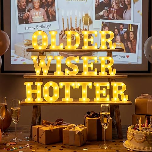 Miniatura 57 de Honoson 9 piezas de decoración de despedida de soltera, letrero de compromiso para boda, despedida de soltera, luz LED de neón para mujeres,