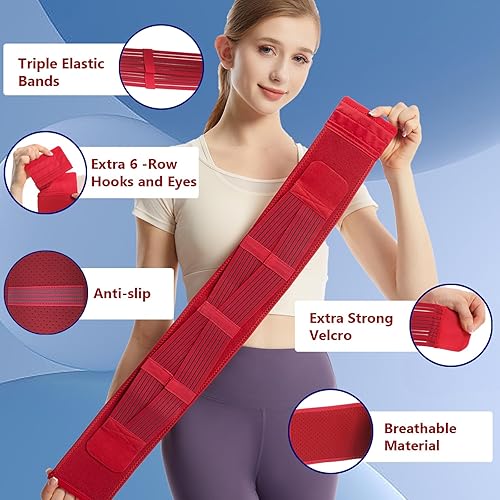 Miniatura 4 de Paskyee Sacroiliac SI - Cinturón de cadera para articulaciones con ganchos y ojos extra de 6 filas, soporte de espalda baja para hombres y mujeres,