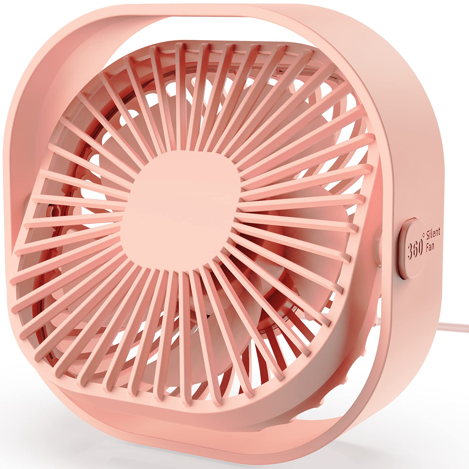 MISSUE Small USB Desk Fan, Personal Fan with 3 Speeds, USB Powered Fan for Home, Office, Car, Outdoor
