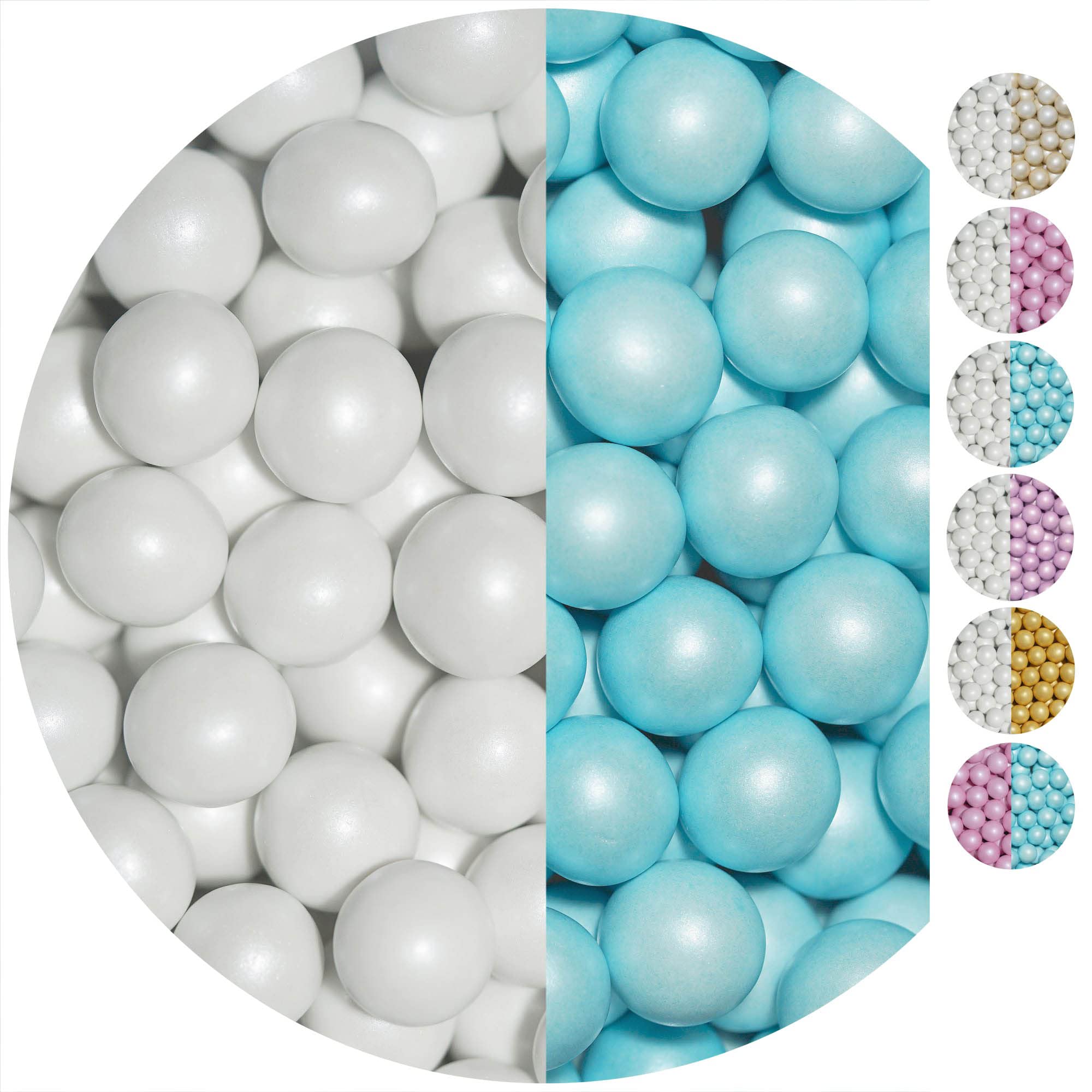 EinsSein 0,7kg Sugared Crispy Chocolate Pearls Mix Large White-Light Blue Pearl Heart Chocolates Sweets dragées Dragees Wedding mini Favours Guests Shapes Chocolate Table Hearts Party Baptism Sweet