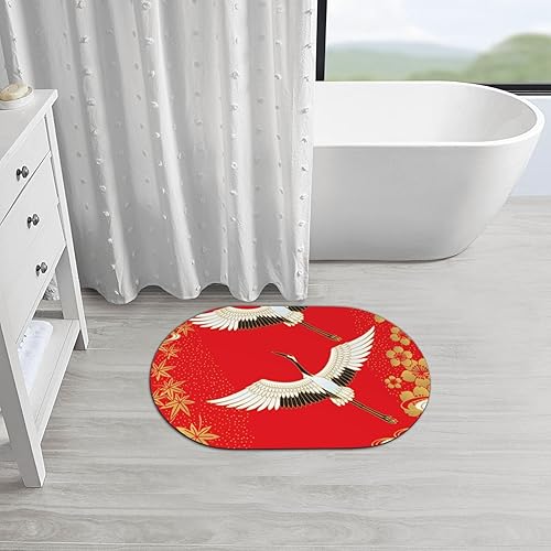 Miniatura 6 de Augenstern Diatomaceous Bath Mat Red-Cherry-Maple-Japanese Quick Drying Shower Mat Door Mat Rubber Backing Non Slip Rug