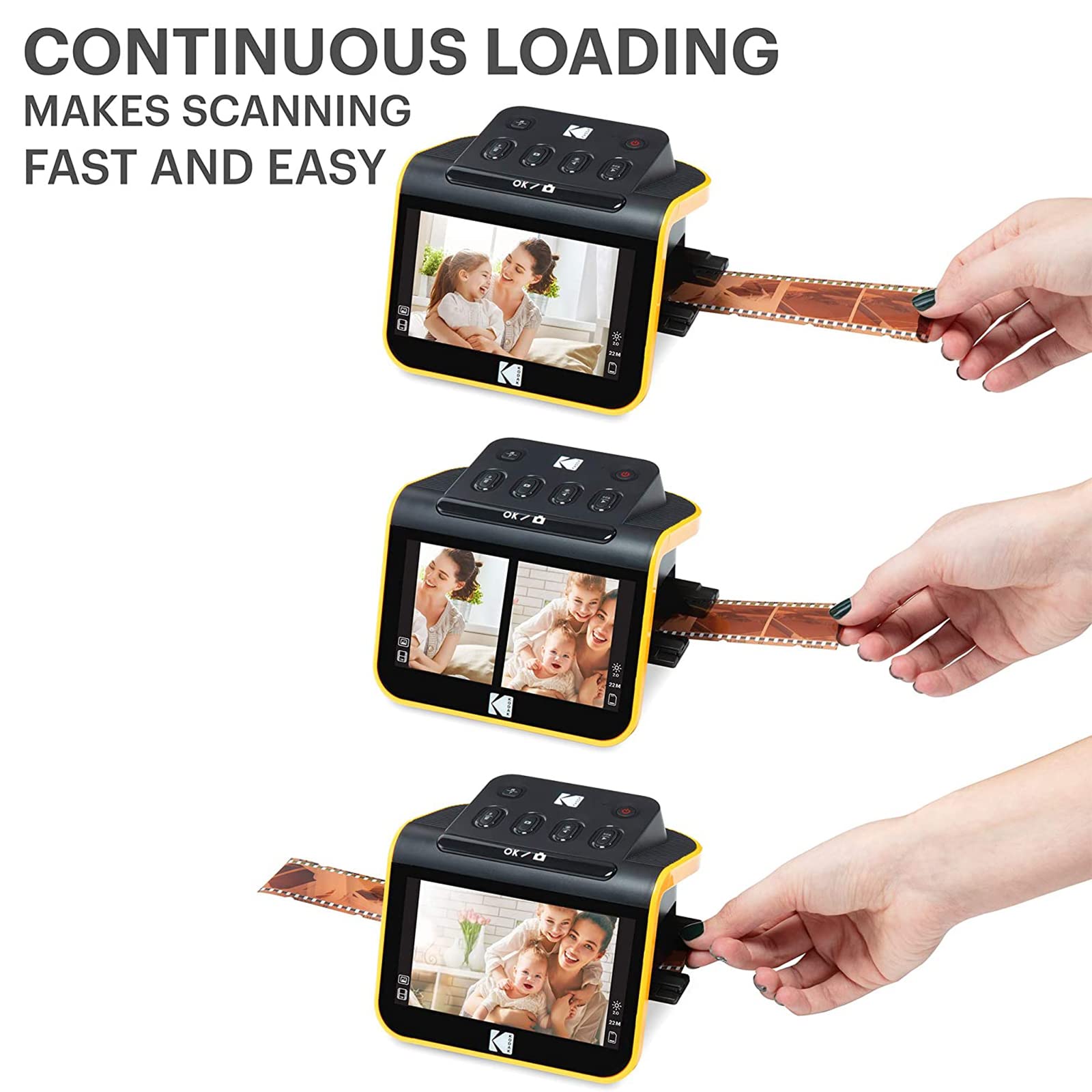 Scanner Mémoire 16Go Scanner Diapositives Et Négatifs 22 MP – Écran LCD 5 Pouces, Mémoire 16 Go – Convertit 35mm, 126, 110 En JPEG écran 5 Pouces Visionneuse