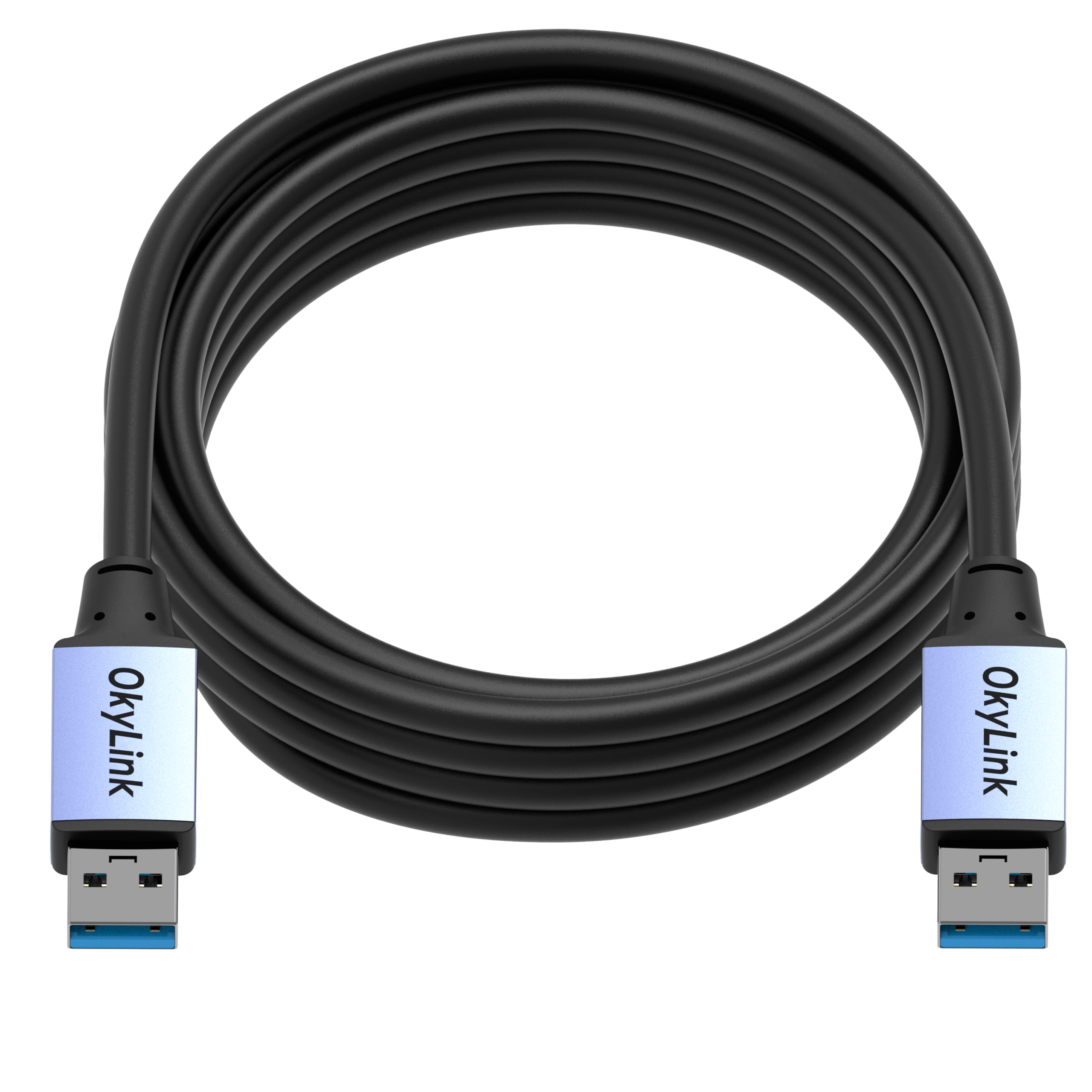 OkyLink 3M USB 3.0/3.2 Gen 1 kabel do transmisji danych, wtyczka A na wtyczkę A 5 Gbps z aluminiową obudową do drukarek etykiet, urządzeń biurowych