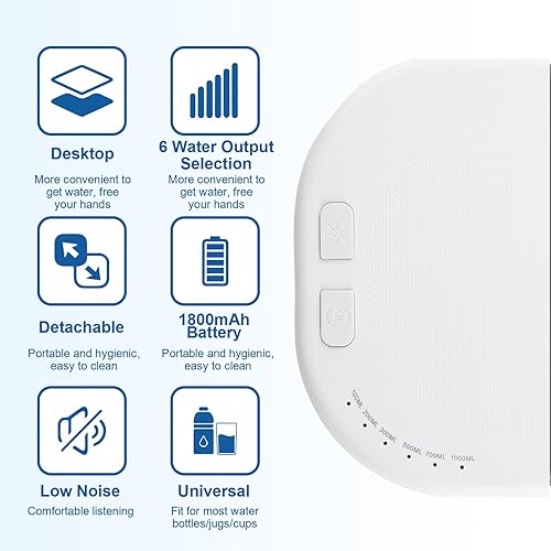 Miniatura 5 de Desktop Water Bottle Dispenser, Hobby Colin Portable Water Pump for 5 Gallon Bottle, Bedside Water Dispenser, Detachable Type-C Charging, Electric