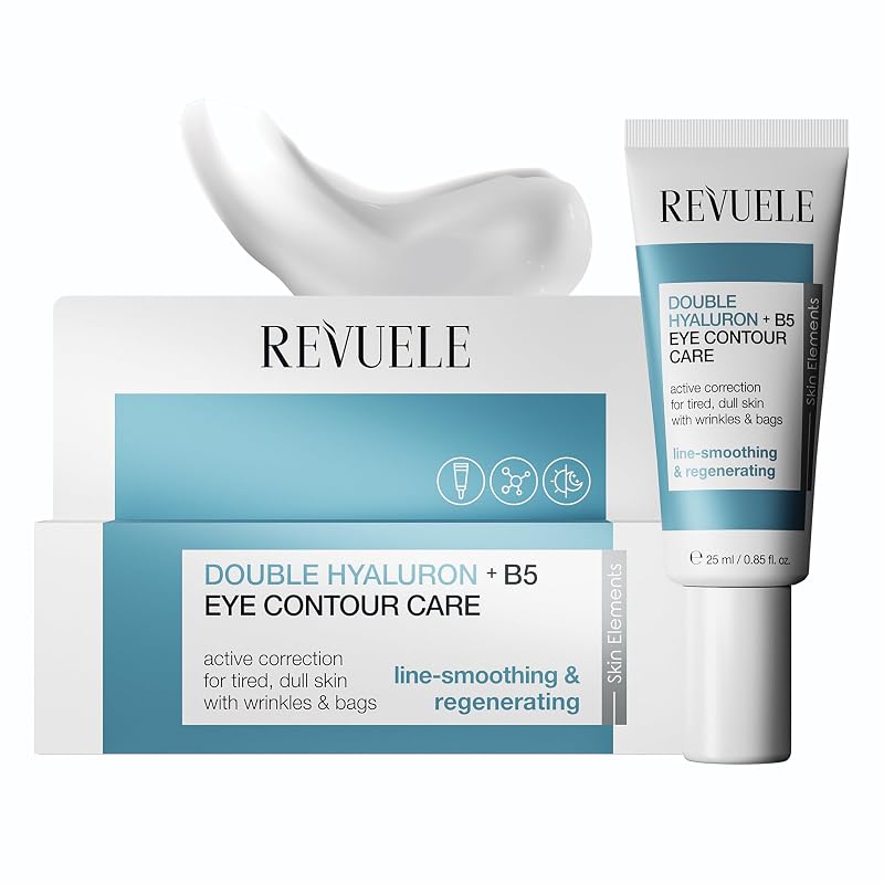 Creme para contorno dos olhos Revuele Double Hyaluron + B5 com ácido hialurônico duplo e provitamina B5, 25 mL