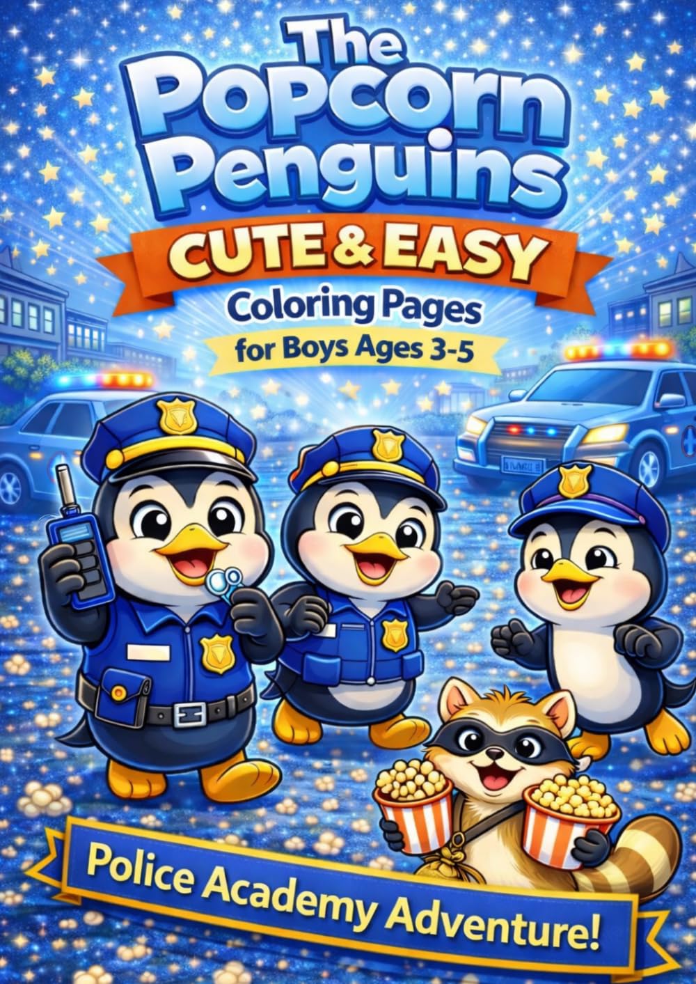 The Popcorn Penguins – The Police Academy Adventure: Cute & Easy Coloring Book for Ages 3–5 | Police-Themed Coloring Pages for Toddlers & Preschool ... (The Popcorn Penguins Coloring Book Series)