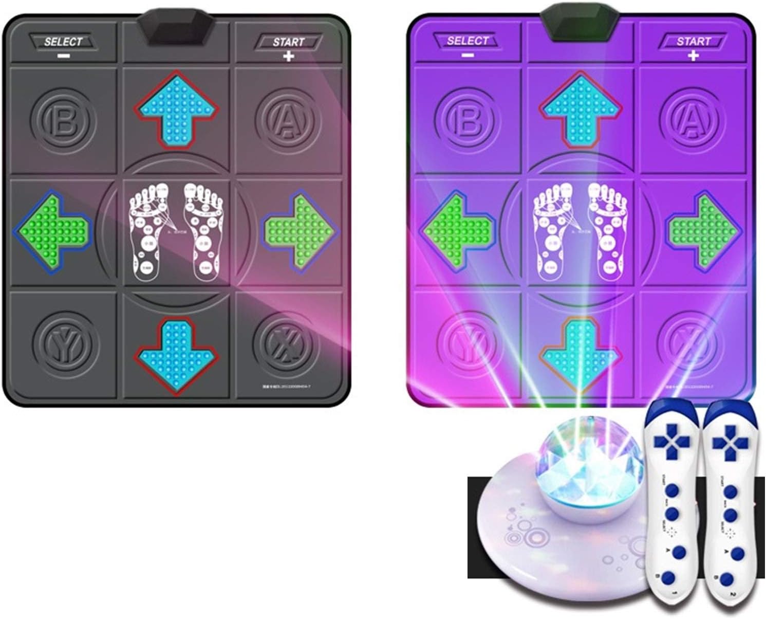 Step Dance mat Non-Slip Somatosensory Dance Machine Yoga Electronic Dance Play Mat, Dance Mat Pad Pads Dancer Step Pads (Color : D) (F)