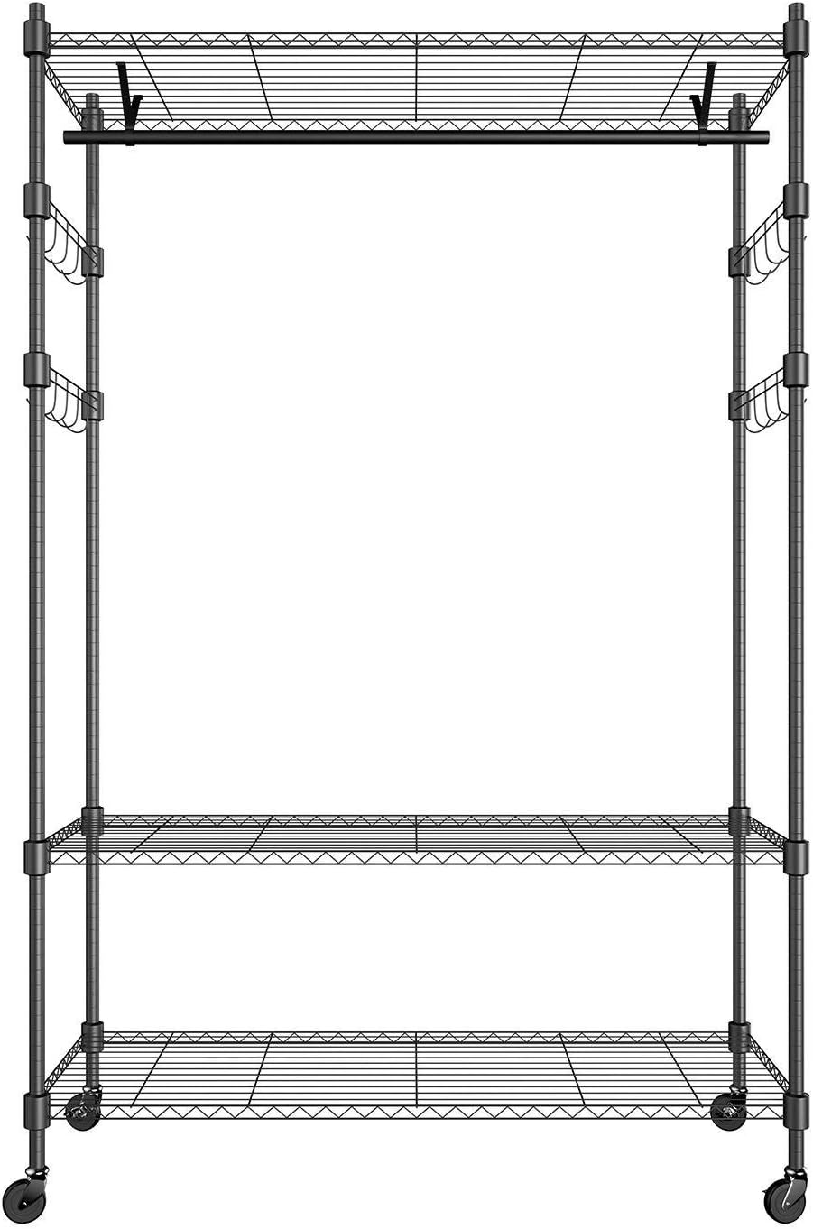 Ferty Heavy Duty Hanging Garment Rack Organizer with 1 Hanging Bars & 2 Pair Hanger