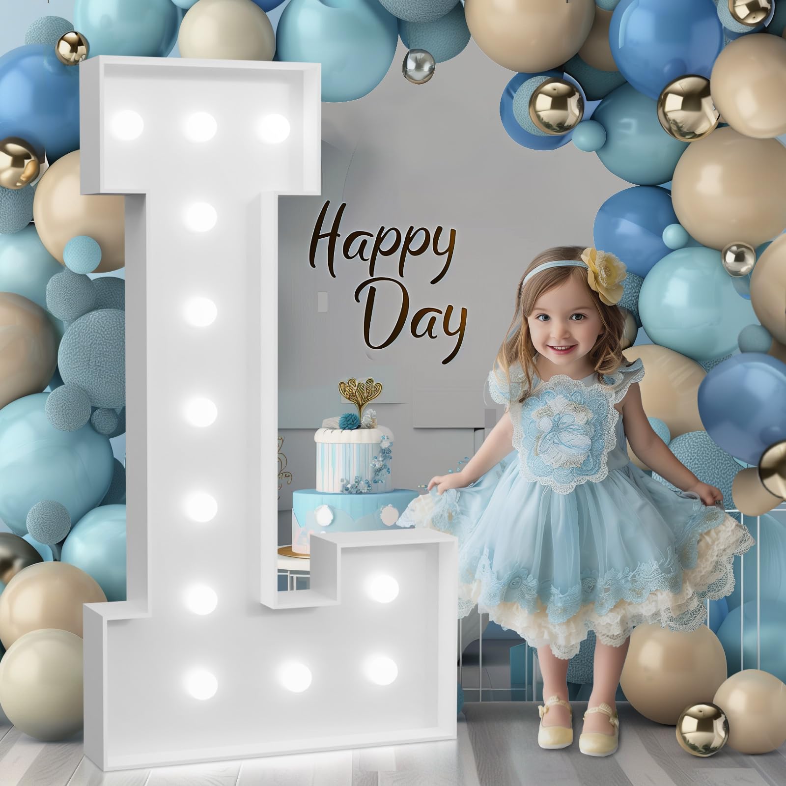 Marquee Letters, Cool Light Marquee Lights L, Large Letters for Birthday, Anniversary, Wedding Decor (DIY Kit)