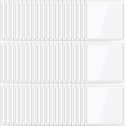 Miniatura 8 de 60 bolsillos autoadhesivos para tarjetas de índice de 3.5 x 3.5 pulgadas, bolsillos cuadrados para etiquetas, bolsillos adhesivos transparentes,