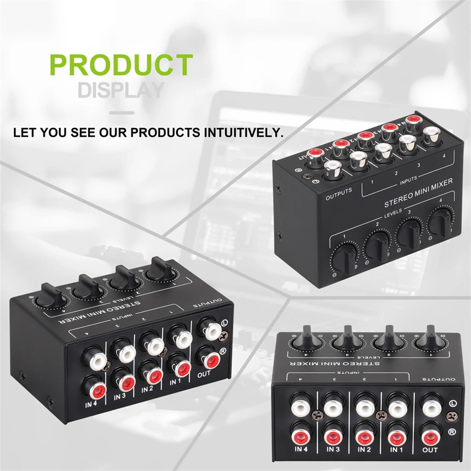 CX400 Mini Passive Stereo Mixer RCA 4-Channel Small Au-dio Dispenser for Live Studio DJ Equipment per DJ professionisti