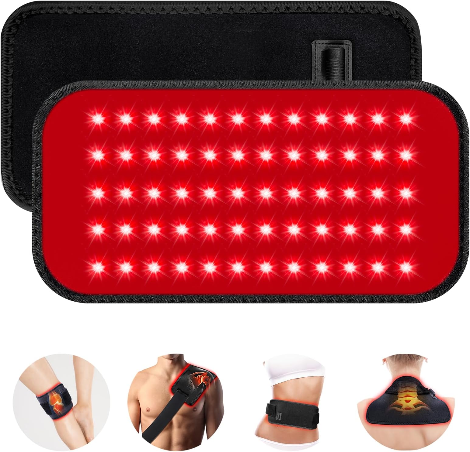 GMOWNW Red Light Therapy Belt, Infrared Light Therapy for Body, Wearable Wrap with Timer for Back Shoulder Waist Muscle Pain Relief, Improve Joint Inflammation, Red Light Therapy for Body
