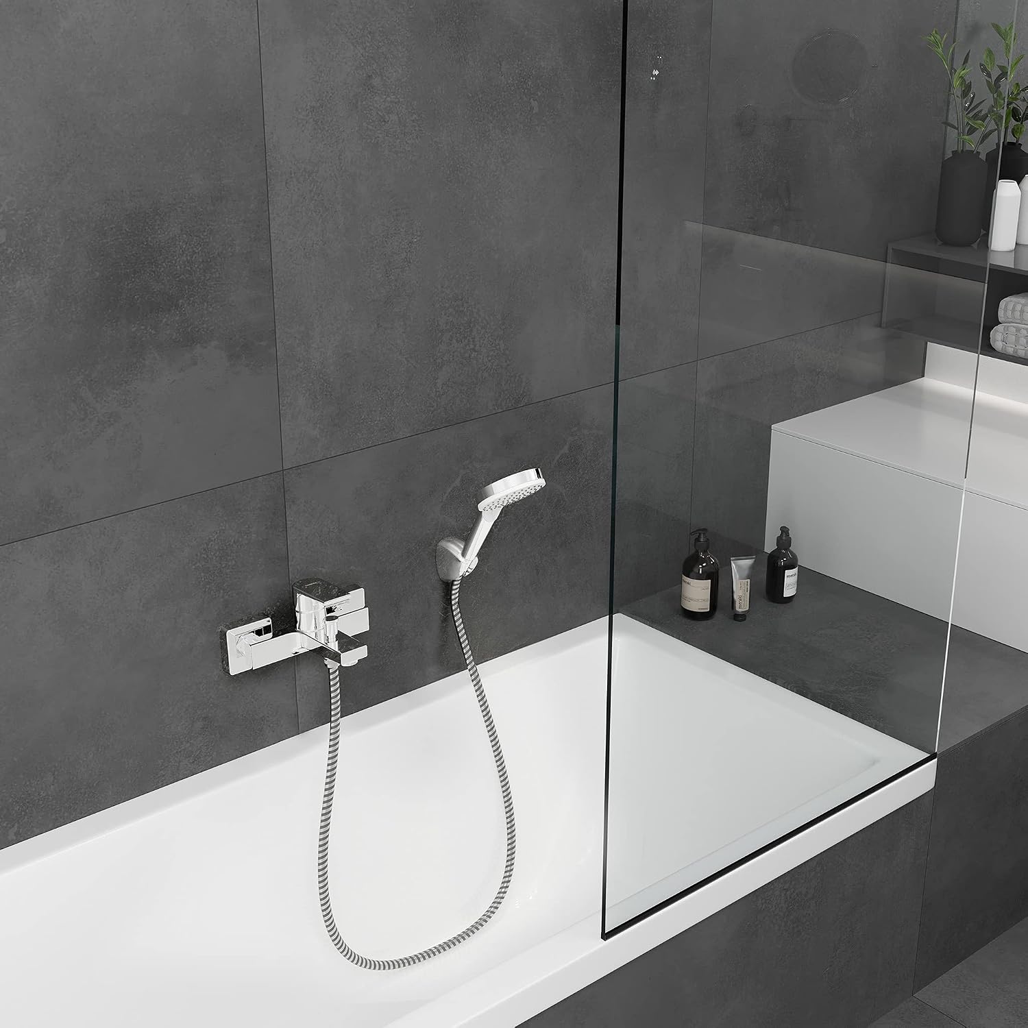 hansgrohe Vernis Shape Single Lever Bath Mixer for Exposed Installation, Chrome, 71450000