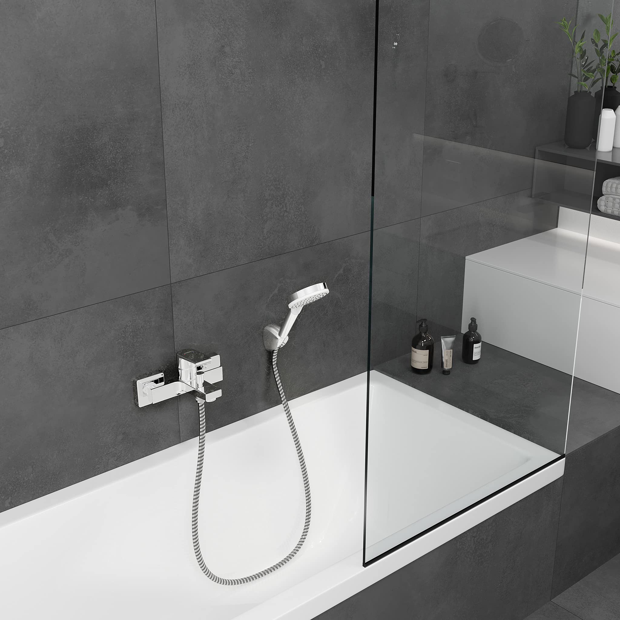 Amazon.co.jp: Hansgrohe バーニス型 シングルレバーバスミキサー 露出