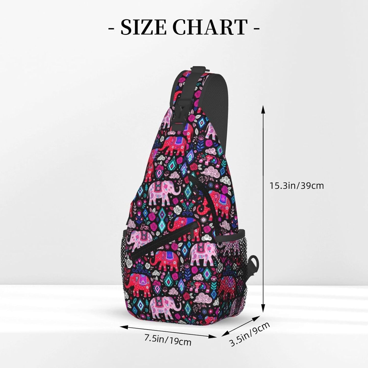 African Ethnic Elephant Sling Backpack for Women Men Fashion Crossbody Shoulder Bag Sling Backpack Chest Bag Travel Hiking Casual Sport Daypack image 3