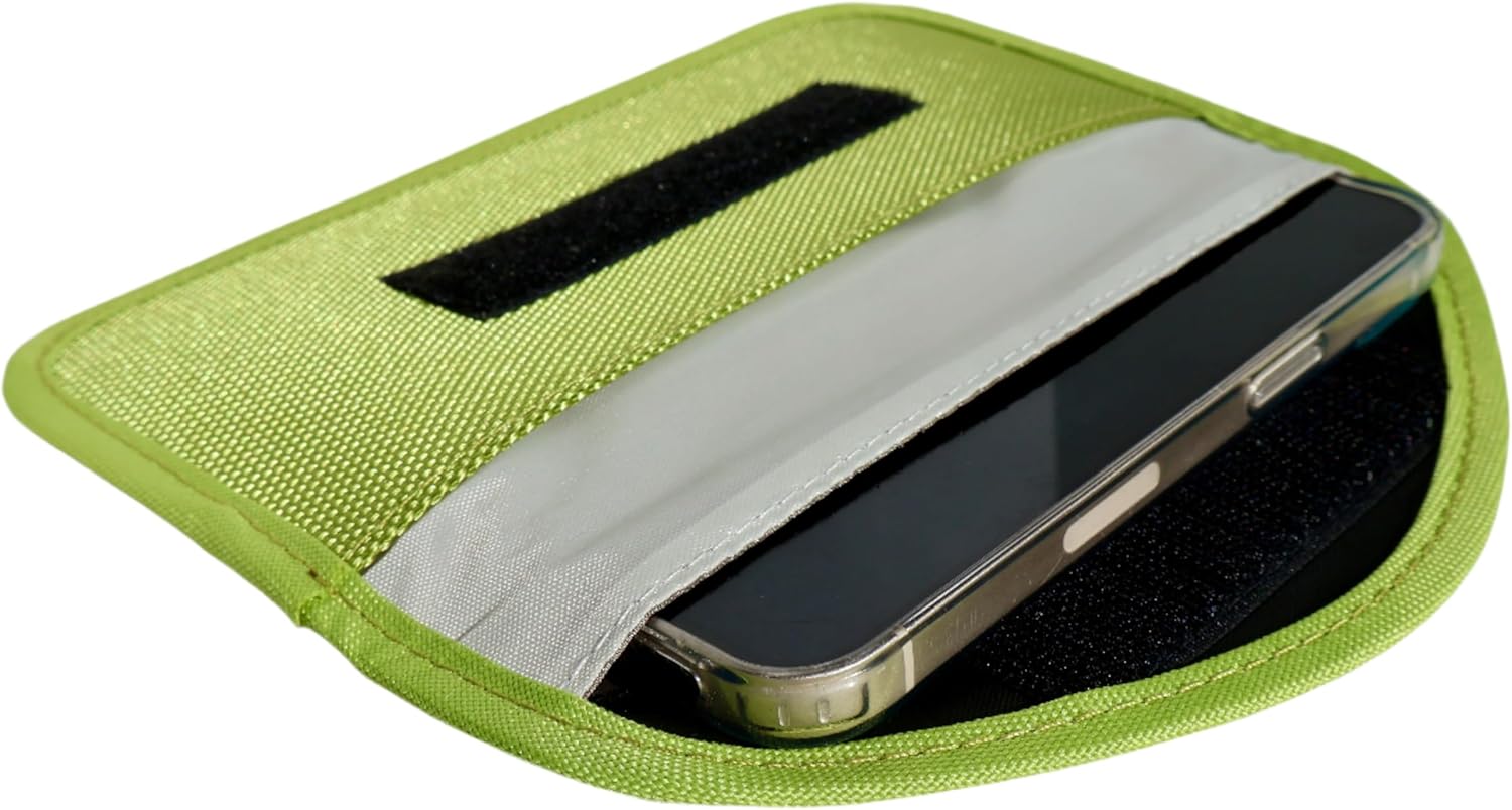 Wax Wane Faraday EMF Blocking Phone Case – RFID Signal Shielding Pouch with Silver Weave Lining – Portable Anti-Tracking, Anti-Hacking Protection – Travel Sleeve for Cell Phones (Brown)