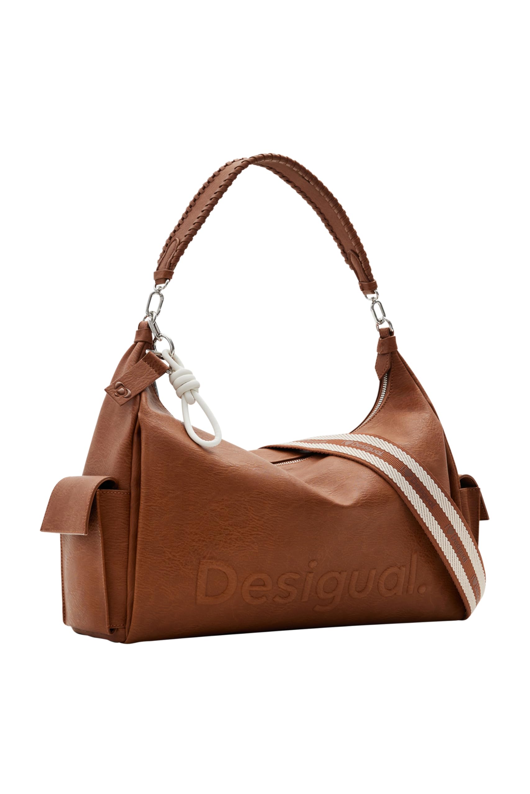 Desigual bolso de hombro bolso bandolera Half Logo 24 Brasilia Shoulder Bag Leather West marrón