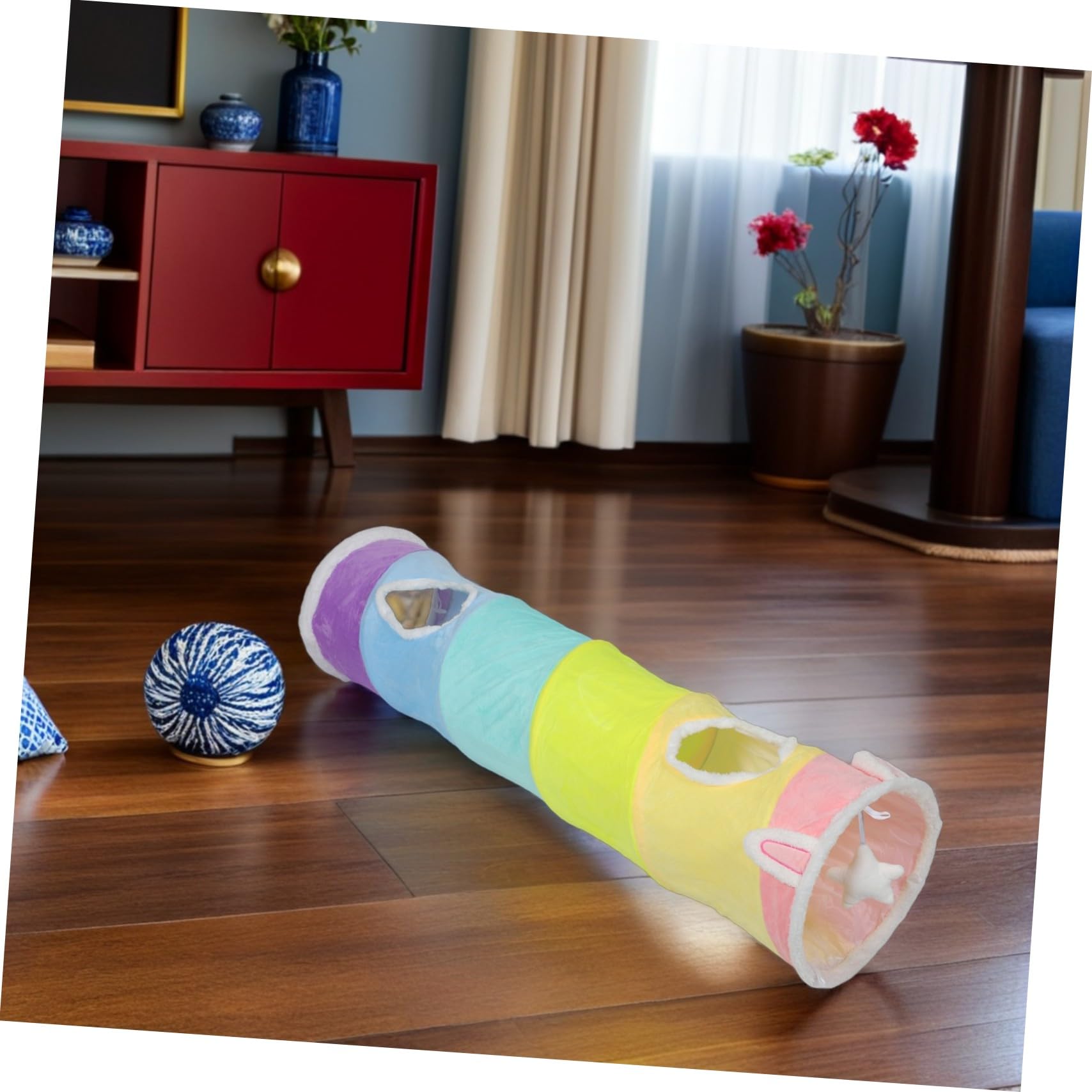 SHINEOFI Juguete Túnel para Gatos De Túnel Espiral Plegable Juguete De Persecución para Gatos y Gatitos para Mascotas Pequeñas Interiores