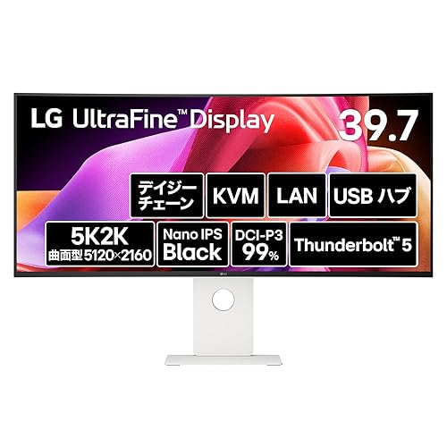 ��VGP2026 ����/��ޡ�LG ����ȥ�磻�ɥ�˥��� LG UltraFine™ Display 40U990A-W 39.7�����/5120��2160(2500R���̷�)/120Hz/Nano IPS Black/DCI-P3 99%/DisplayHDR 600/Thunderbolt 5 (In/Out)�б���ǥ�/PD ����96W����/HDMI��2/DisplayPort