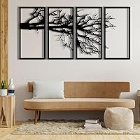 Vista 2 de Arte de pared de metal árbol de la vida, decoración de pared de metal árbol de la vida, arte de pared de metal para árbol genealógico, decoración