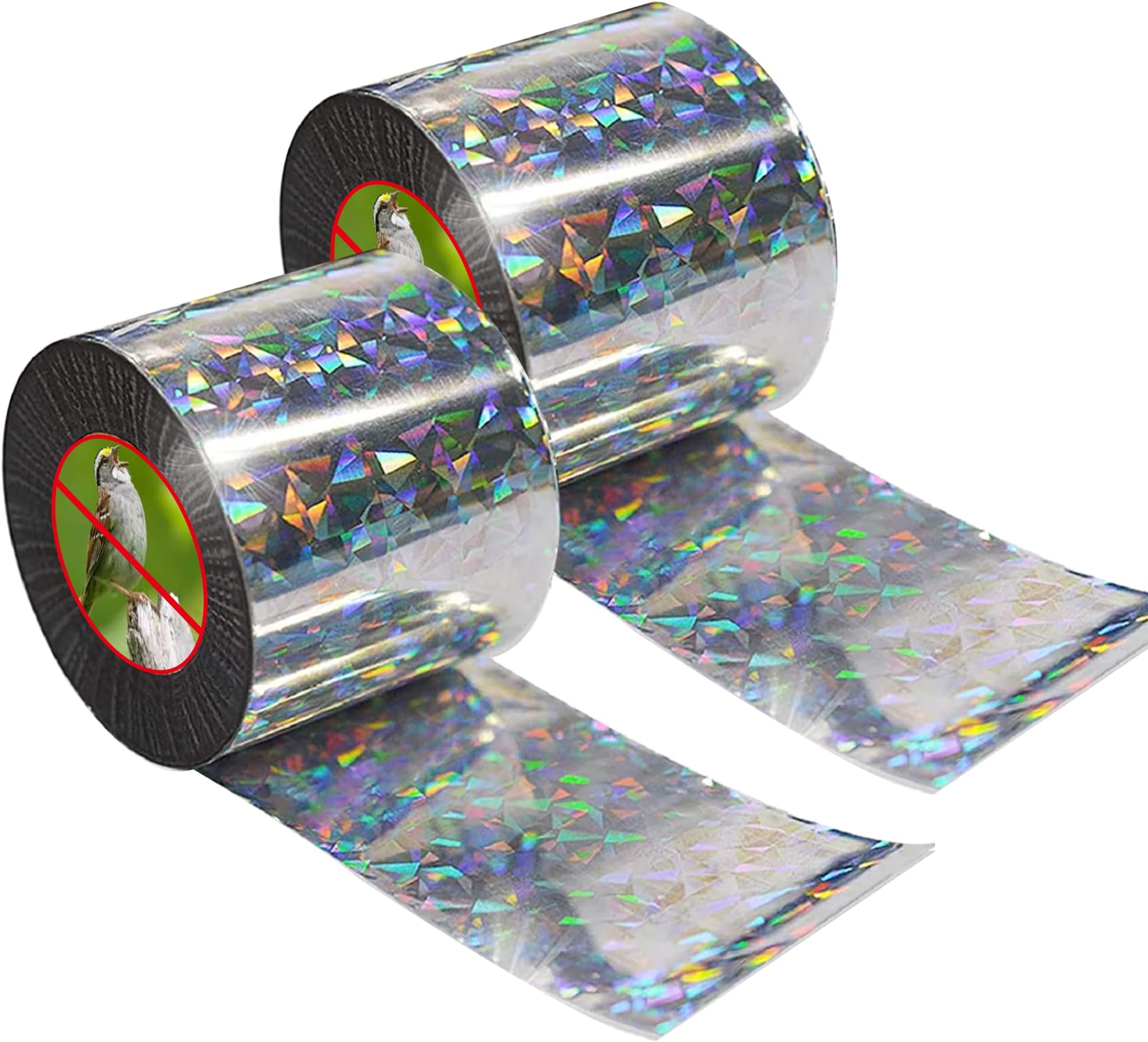 ASPECTEK Bird Repellent Reflective Scare Tape,Wide-width 5cm x 60m Pest Control Dual-Sided Deterrent Tape for Pigeons, Grackles, Woodpeckers, Geese, Herons, Blackbirds & More