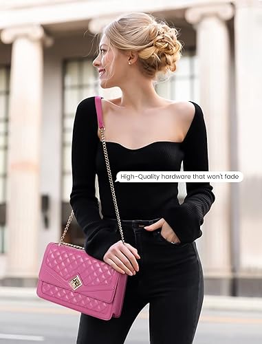 Miniatura 2 de LOVEVOOK Bolsos cruzados para mujer, de cuero, acolchado, con correa de cadena, bolso de mano de moda, bolso de noche para mujer