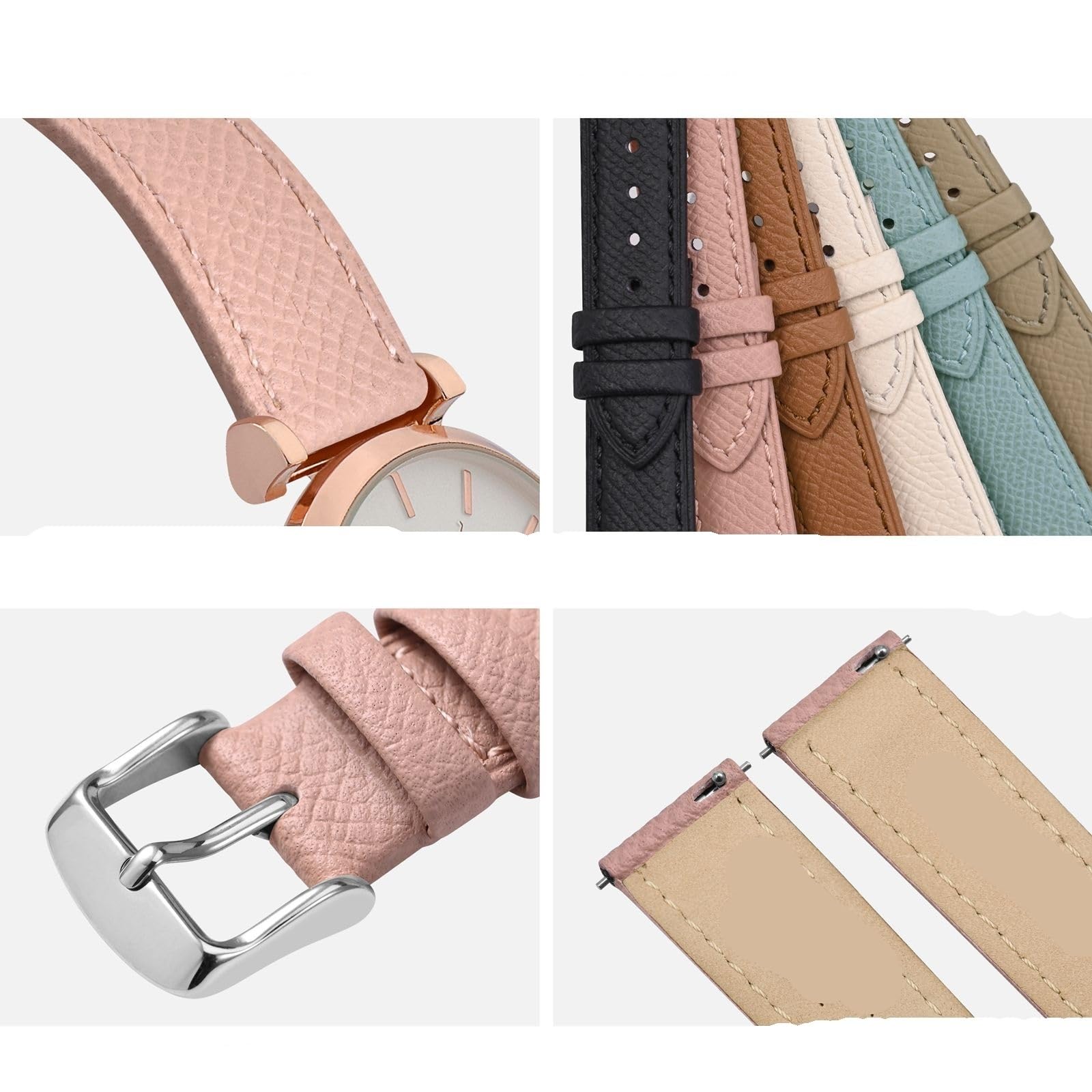 Bracelet de montre en cuir de rechange à dégagement rapide, unisexe