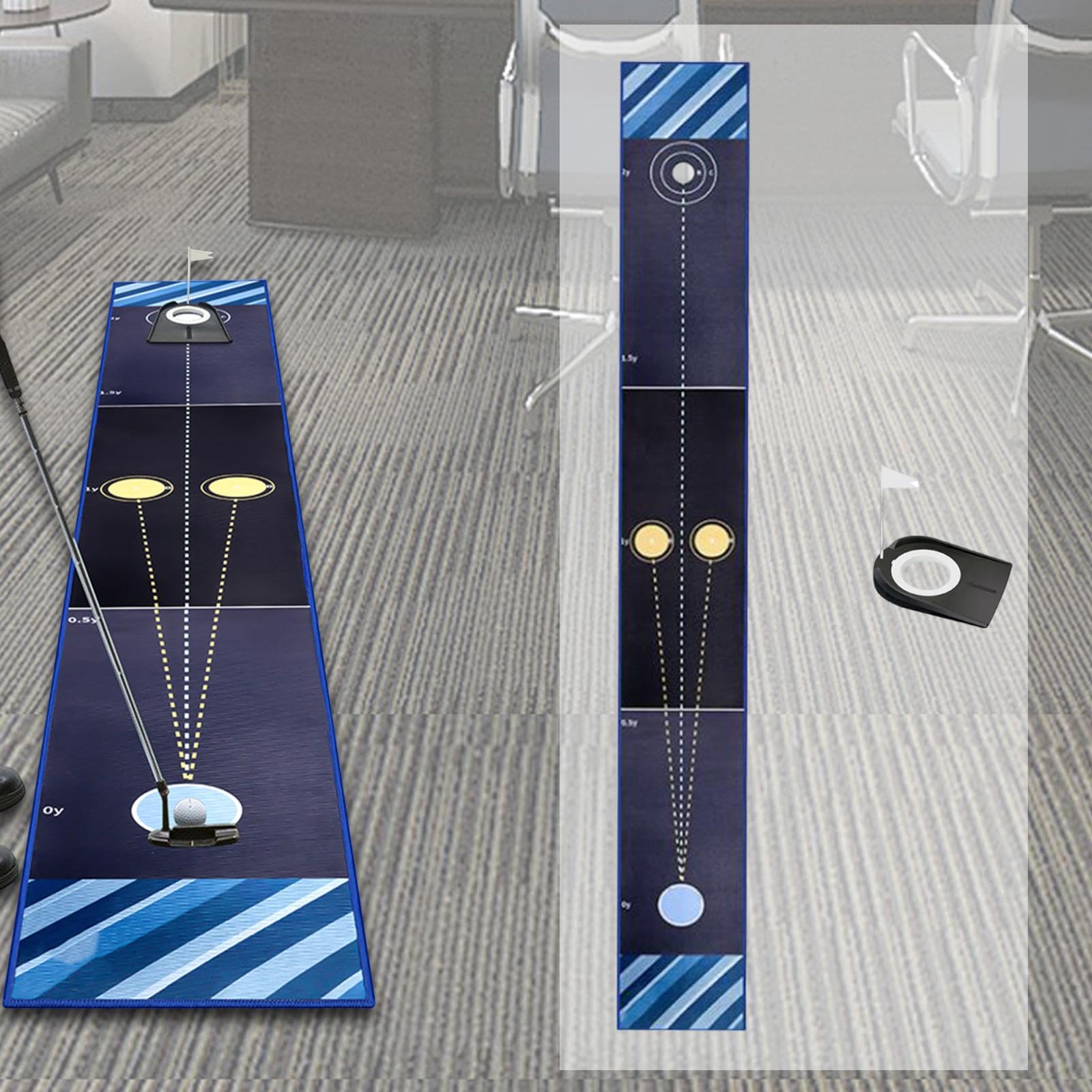 Perfeclan Tapis d'entraînement au Putting de Golf, Tapis de Frappe de Golf, équipement d'entraînement, Putting Professionnel, amélioration des