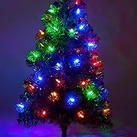 Vista 6 de Dazzle Bright 50 luces LED de Navidad que funcionan con batería, mini tira de luces impermeables de 16 pies con 8 modos para Navidad, interiores