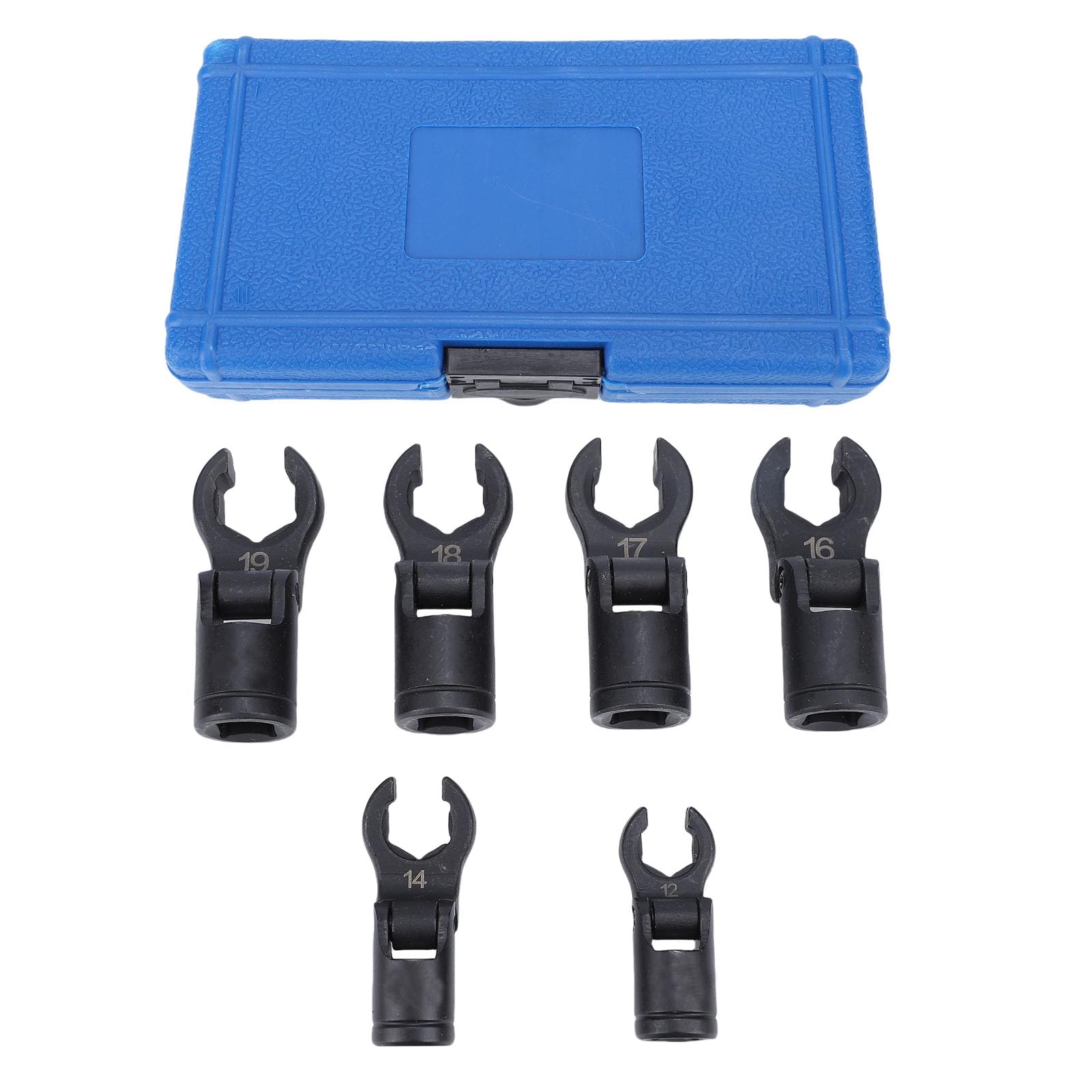 FILFEEL Juego de 6 Llaves de Pie de Cuervos – Llaves de Tubo de Línea de con Cabeza Flexible de 180° con Apertura de 6 Puntos para Accionamiento de /2” y 3/8” – Inyector de Tubo de Freno Automotriz