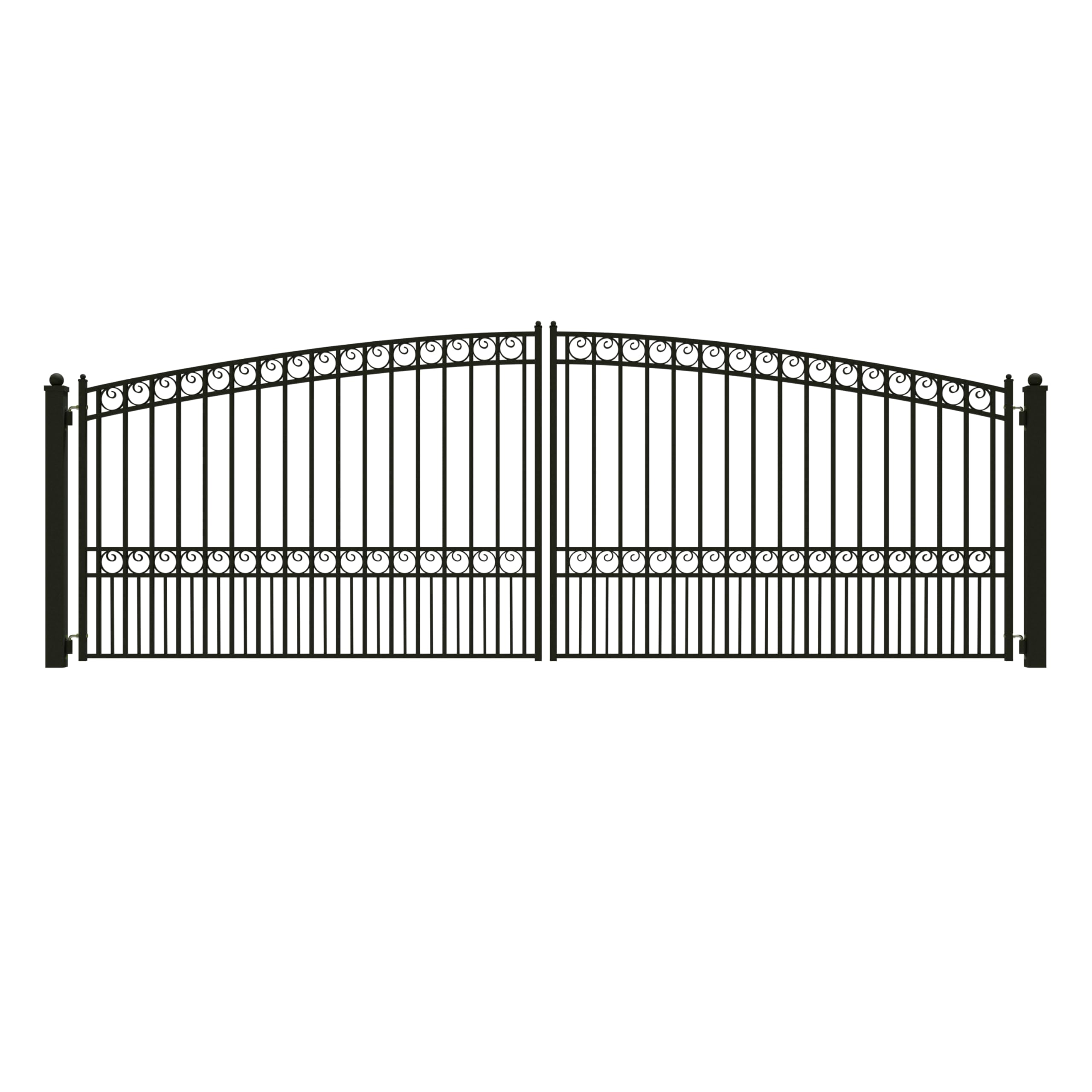 ALEKO 18x6 Paris Dual Swing Driveway Gate, Anti-Rust Galvanized Steel, Outdoor Fence Security Barrier - DG18PARD