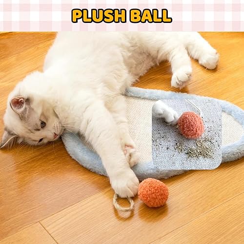 Miniatura 6 de Alfombrilla rascadora para gatos montada en la pared, diseño de dibujos animados, protector duradero de muebles para gatos de interior (manzana)