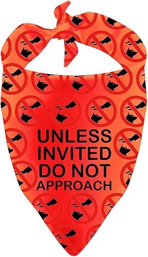 Reactive Dogs Bandana Unless Invited Do Not Approach Dog Scarf Nervous Dogs Gift (Do Not Approach)