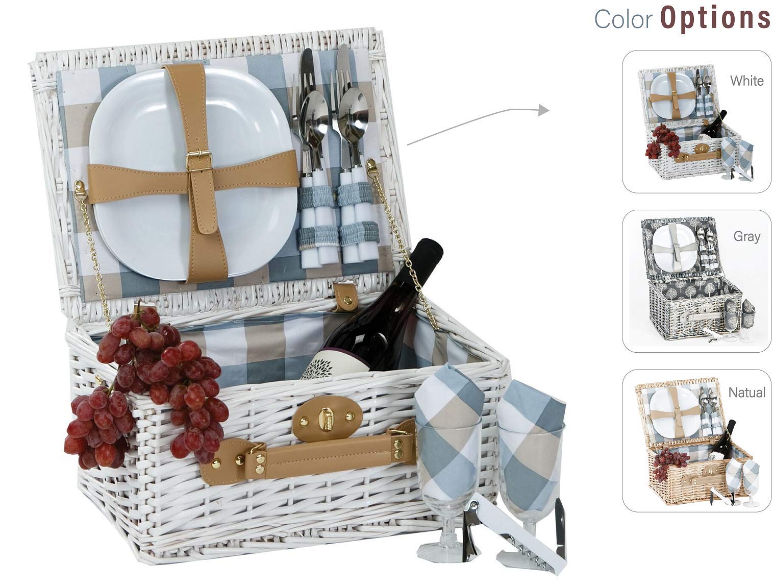 Boothbay dos persona cesta de Picnic